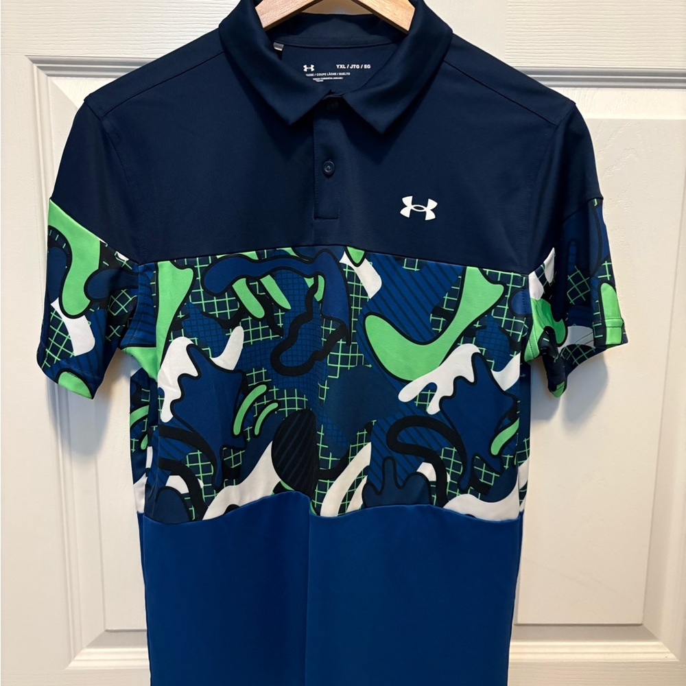 Under Armour Boys Dark Blue Polo Shirt